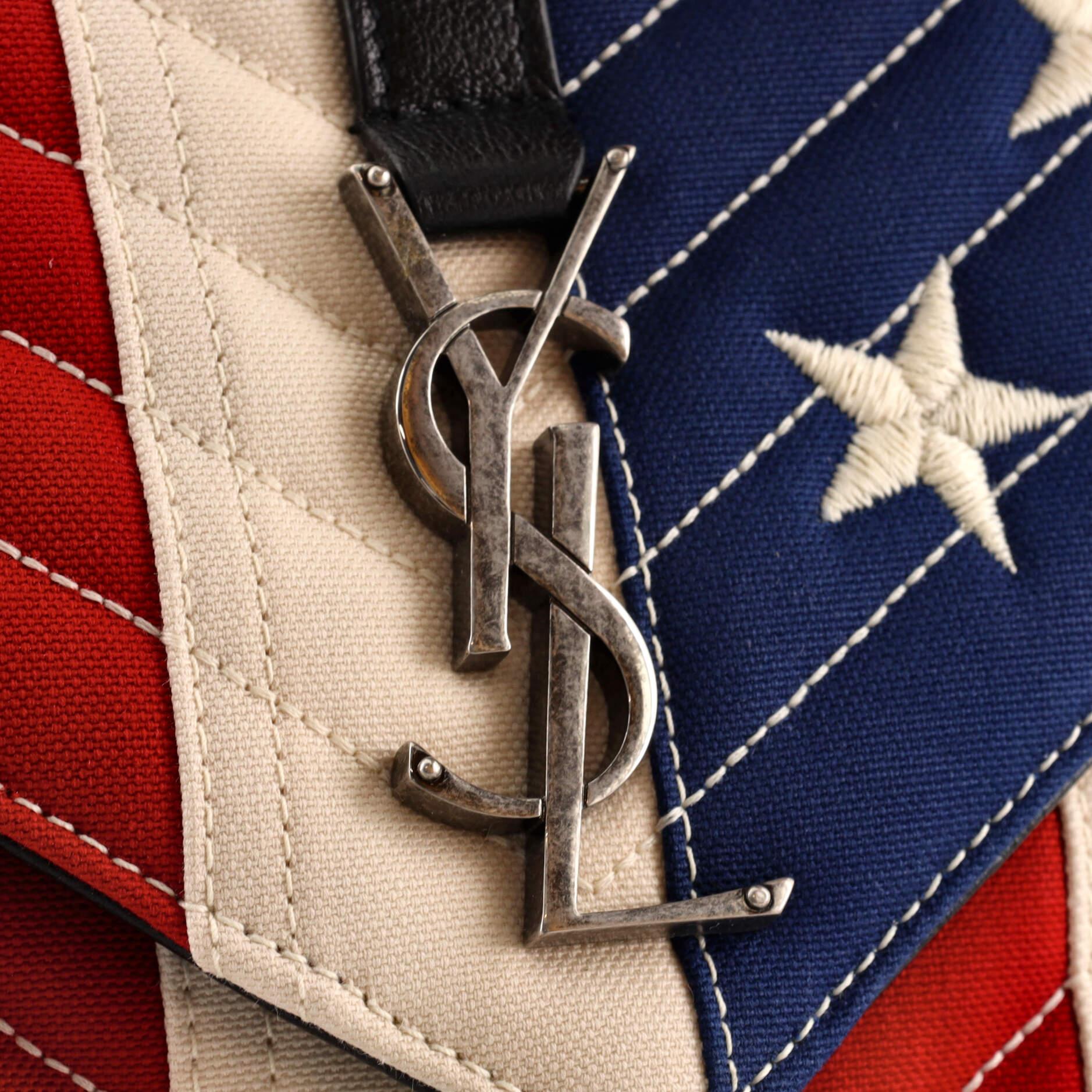 Saint Laurent American Flag Classic Monogram College Bag Matelasse Chevron 3