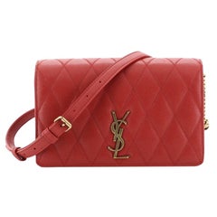 Saint Laurent Angie Chain Shoulder Bag Quilted Leather Small 