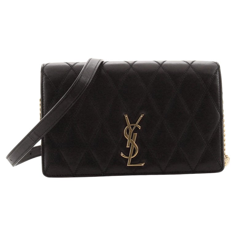 Saint Laurent Angie Chain Shoulder Bag Quilted Leather Small at 1stDibs