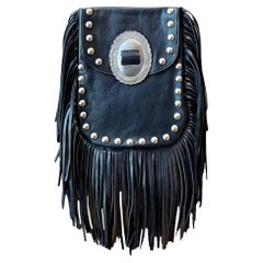 Vintage Saint Laurent Anita Fringe Lambskin Leather Cross Body Bag, 2000s