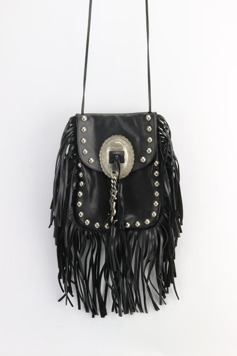 Saint Laurent Anita Fringed Leather Shoulder Bag For Sale at 1stDibs