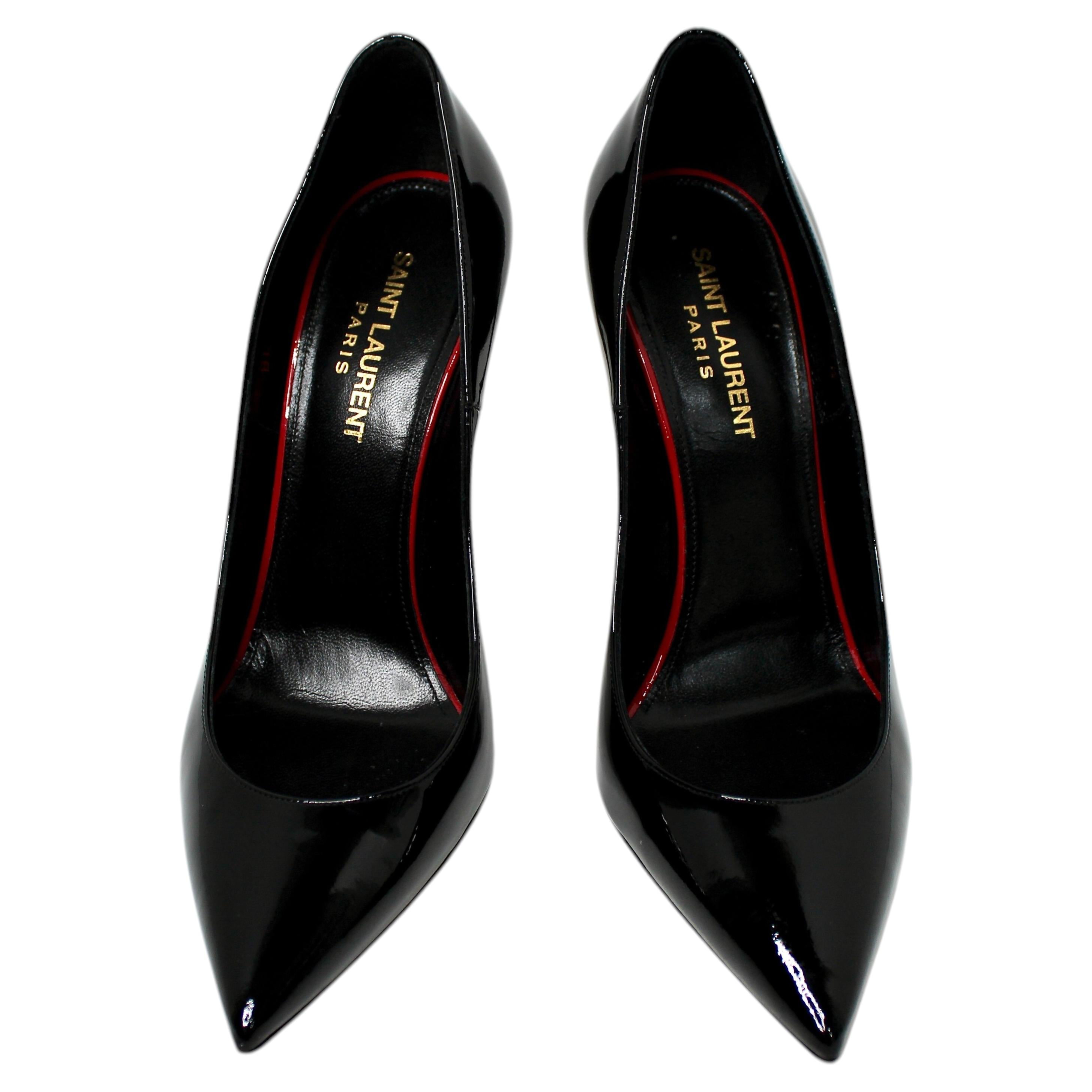 Saint Laurent Anja Black Patent Leather Stiletto Pumps