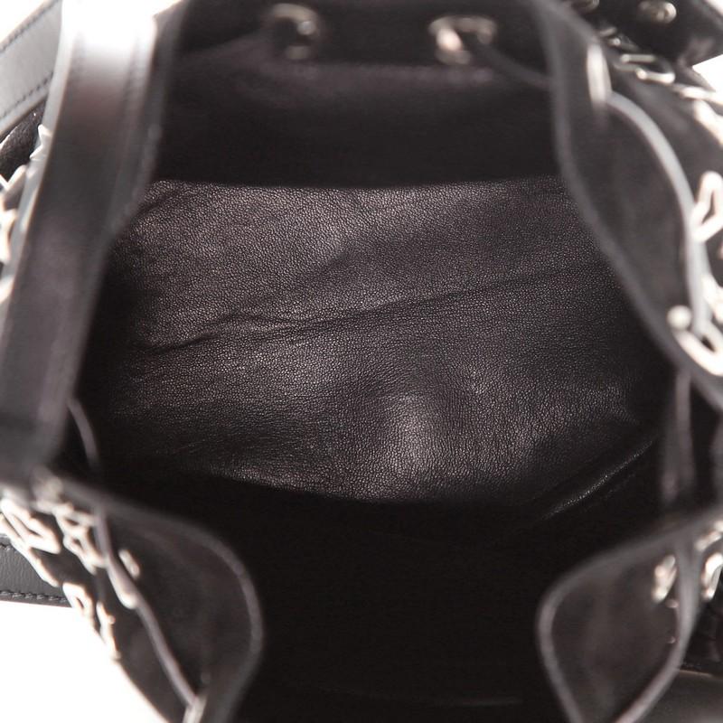 Black Saint Laurent Anja Bucket Bag Studded Suede Small