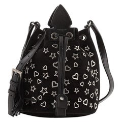 Saint Laurent Anja Bucket Bag Studded Suede Small