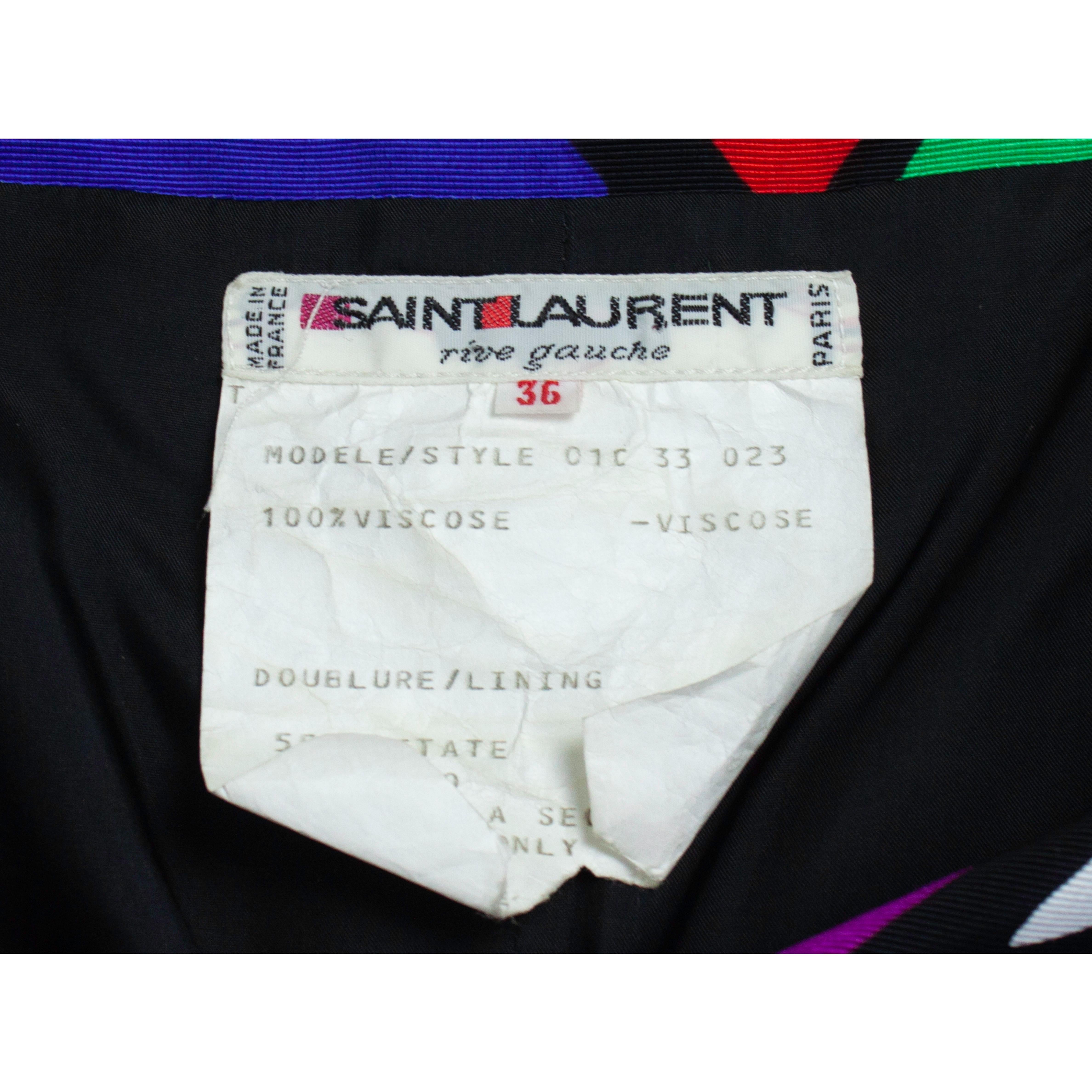Saint Laurent Art  collection Matisse ensemble jupe maxi côtelée. c.1980 en vente 4
