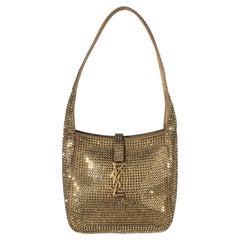 Saint Laurent Astres Satin Crystal Baby Le 5 A 7 Supple Hobo
