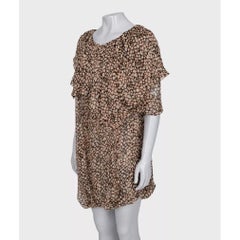 Saint Laurent Asymmetrical Animal Print Silk Dress Sz.38