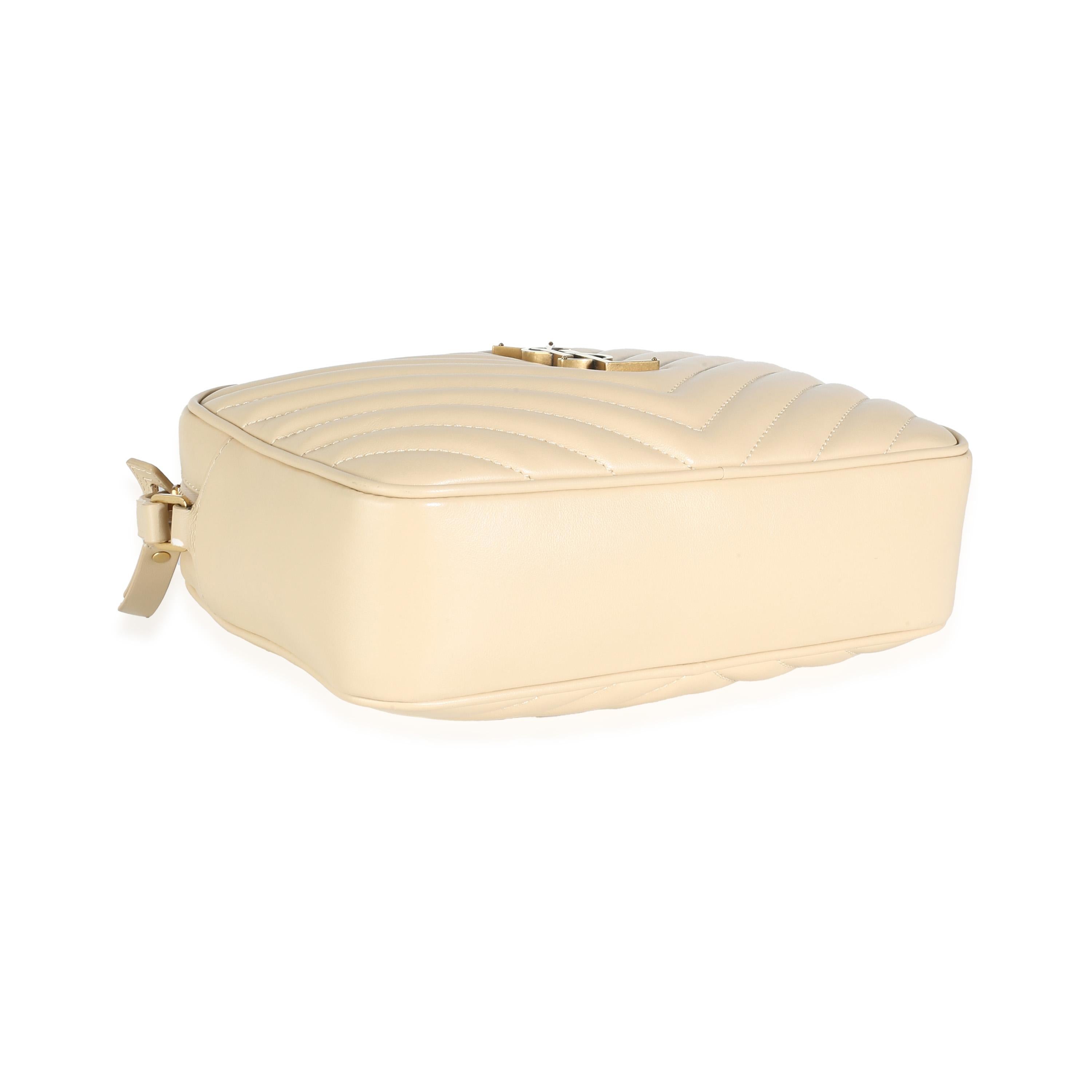 Saint Laurent Avorio Calfskin Matelasse Lou Camera Bag 2