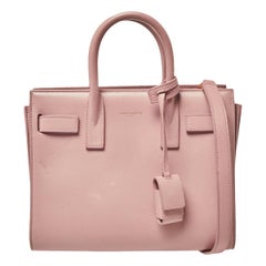 Saint Laurent Baby Pink Leather Nano Classic Sac De Jour Tote