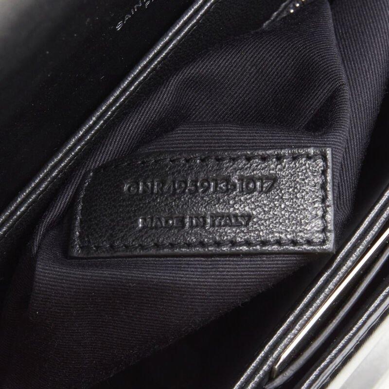 SAINT LAURENT Babylone black smooth leather top handle  flap crossbody bag For Sale 7