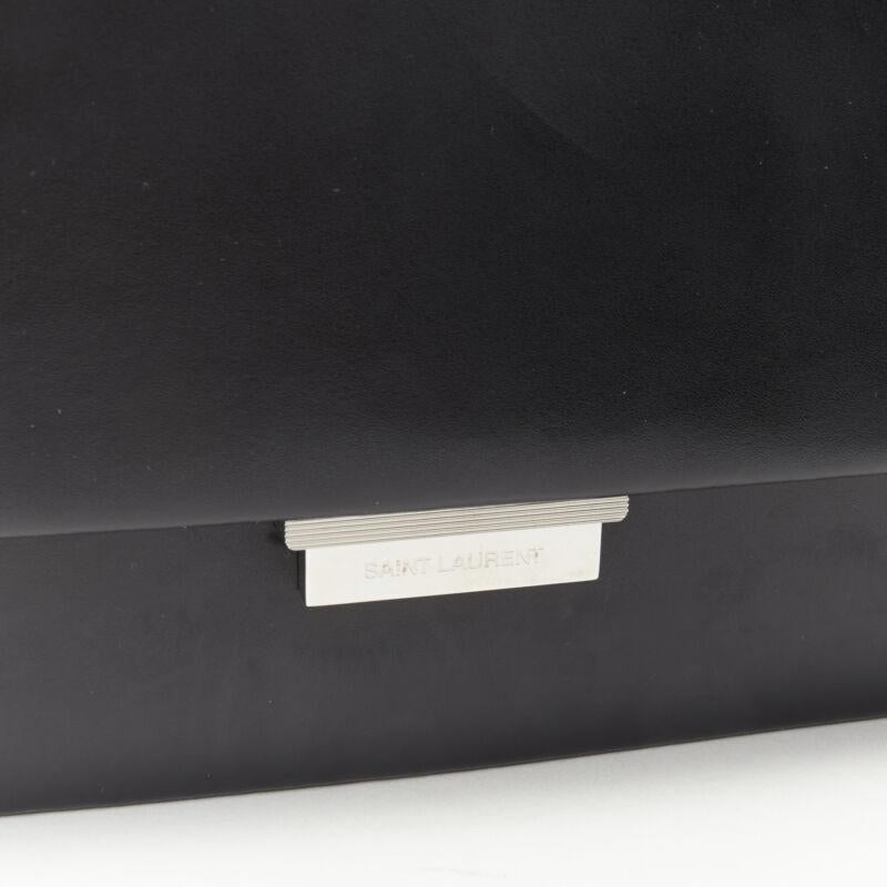 SAINT LAURENT Babylone black smooth leather top handle  flap crossbody bag For Sale 3