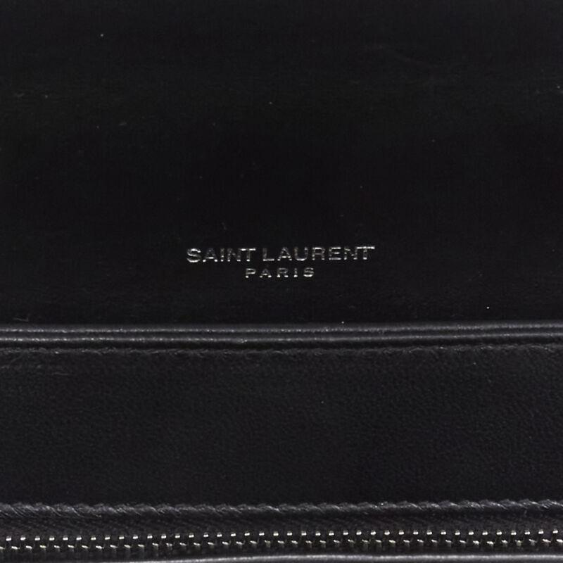 SAINT LAURENT Babylone black smooth leather top handle  flap crossbody bag For Sale 5