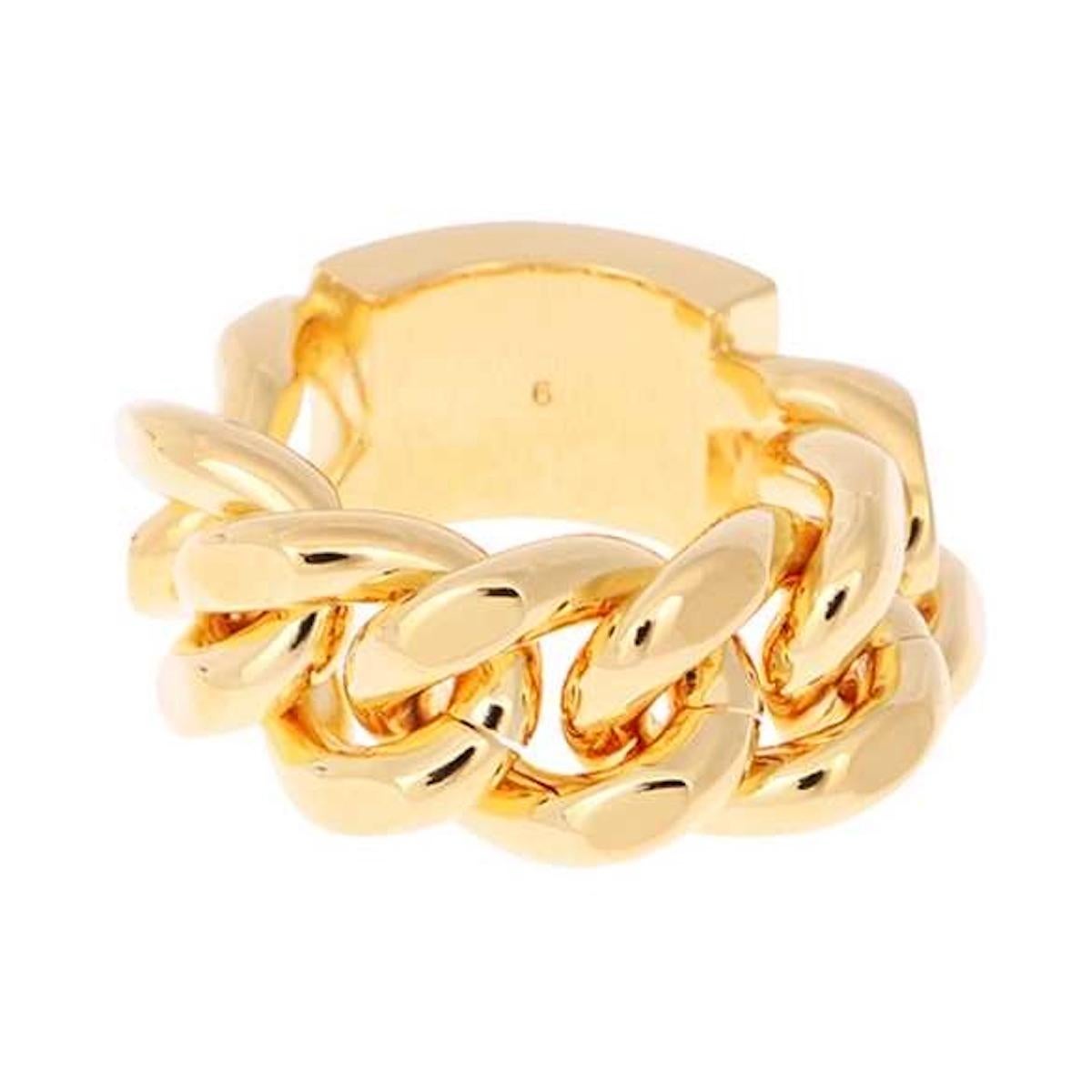 Saint Laurent Bague Chaine Gold Chain Ring 701306 Excellent état - En vente à Montreal, Quebec