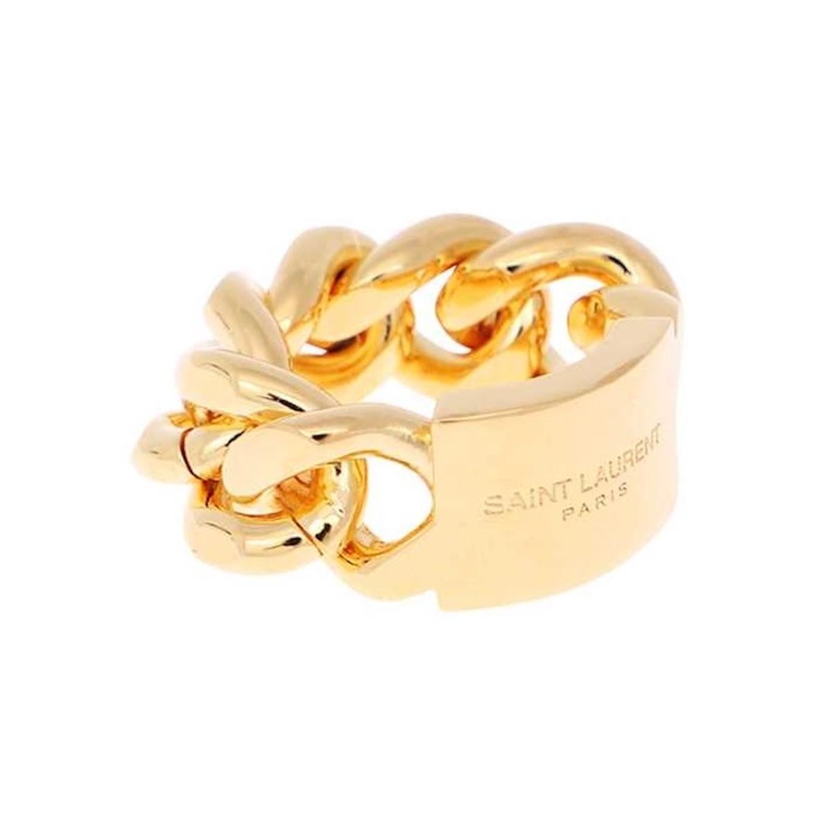 Saint Laurent Bague Chaine Gold Chain Ring 701306 Pour femmes en vente