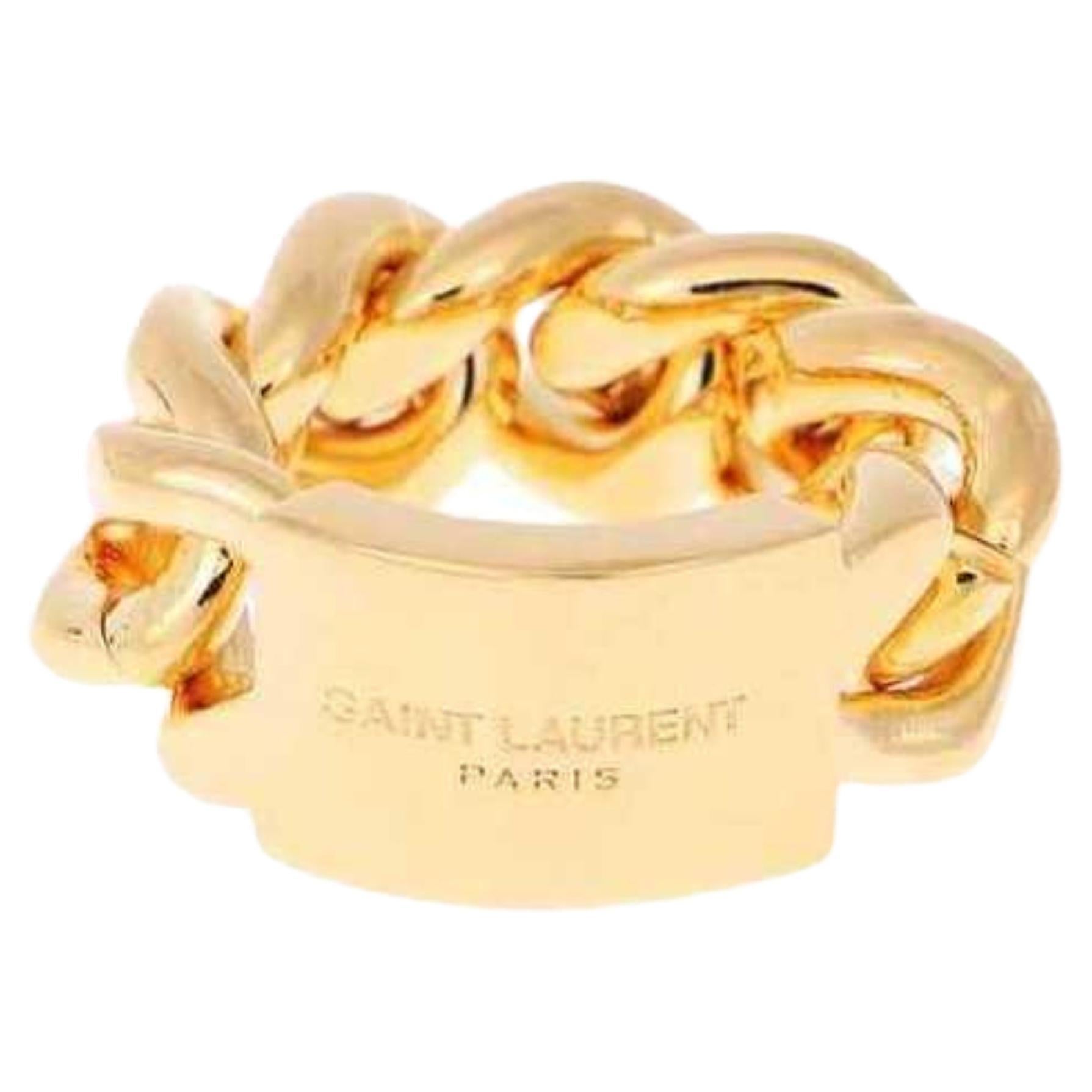 Saint Laurent Bague Chaine Gold Chain Ring 701306 en vente