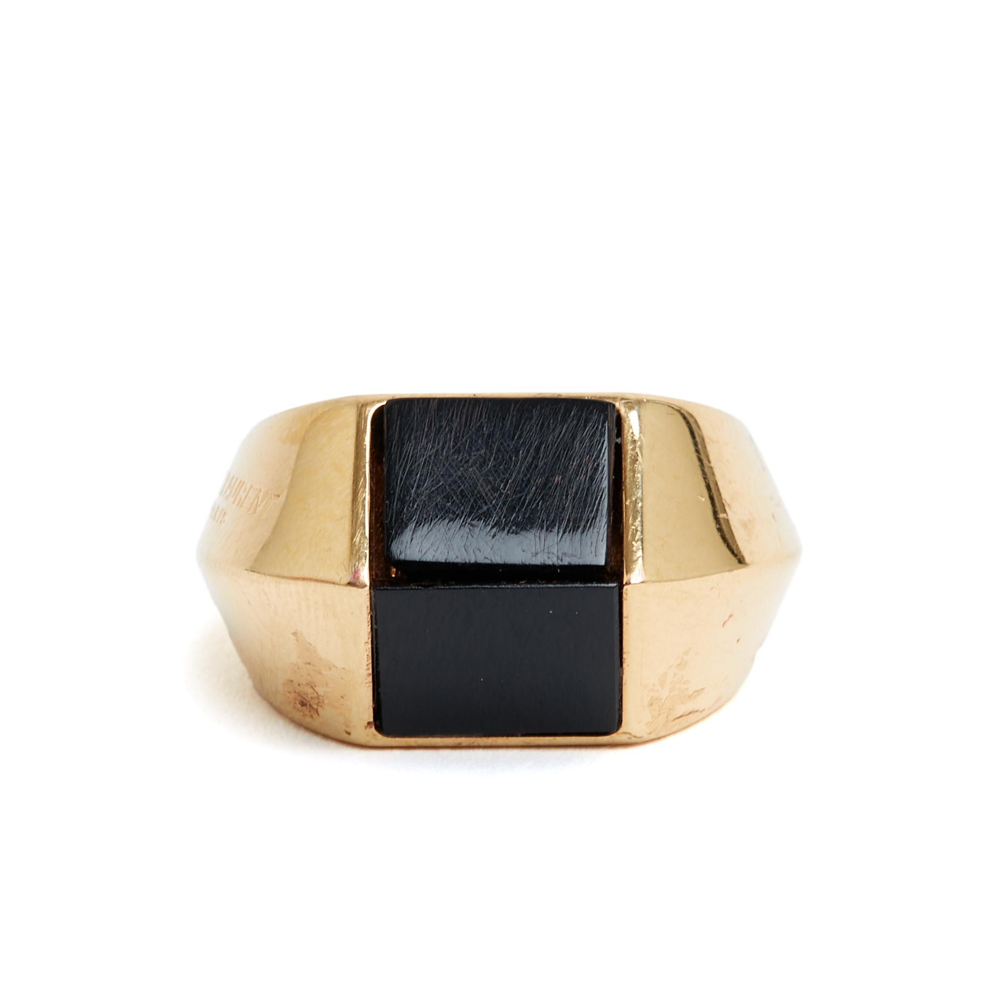 Saint Laurent Bague Chevaliere TDD54 Onyx Opyum Signet Ring US7 YSL Unisexe en vente