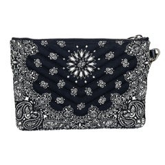Saint Laurent Bandana Black Monogram Wristlet Pouch Bag