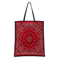 Saint Laurent Bandana Rote flache Einkaufstasche