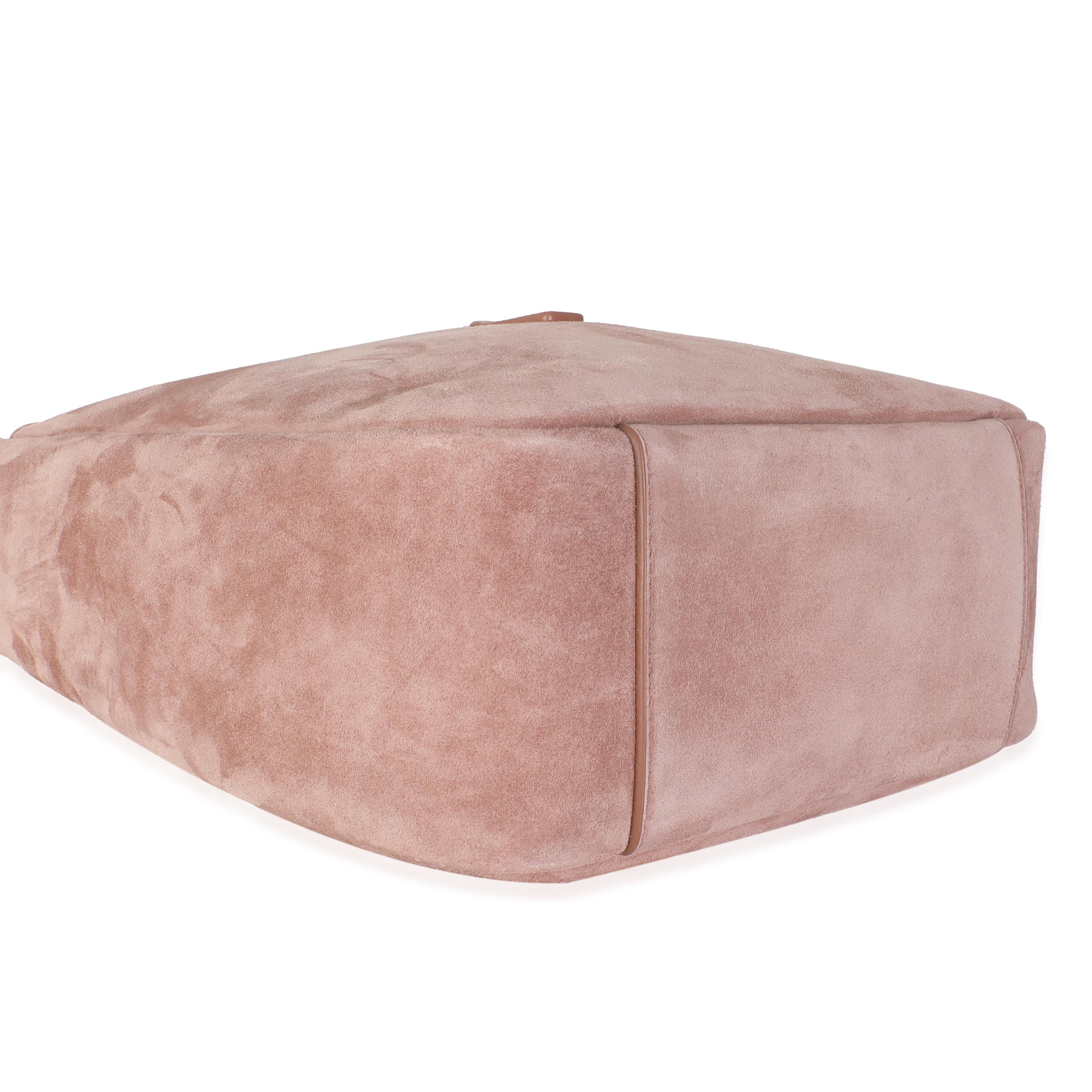 Saint Laurent Barely Rosa Geschmeidige Wildleder Kleine Le 5 A 7 Soft Hobo für Damen oder Herren im Angebot