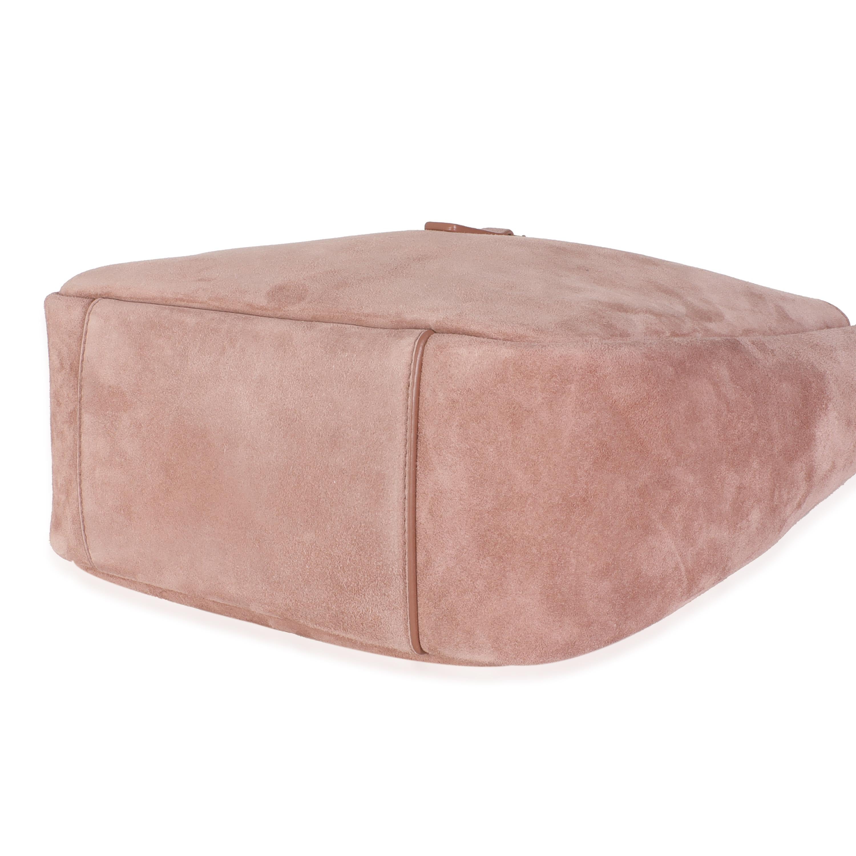 Saint Laurent Barely Rosa Geschmeidige Wildleder Kleine Le 5 A 7 Soft Hobo im Angebot 1