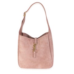 Saint Laurent Barely Pink Supple Suede Small Le 5 A 7 Soft Hobo