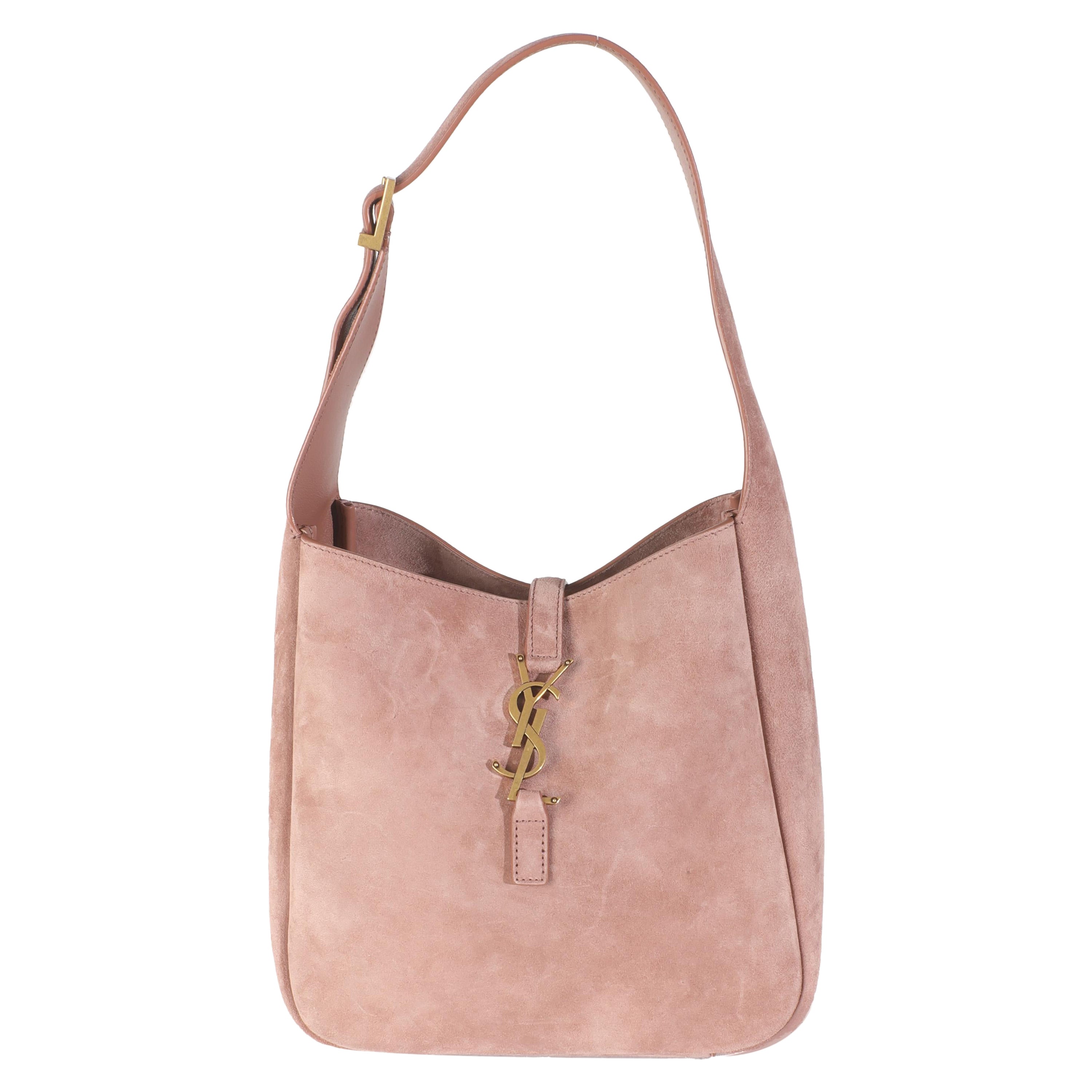 Saint Laurent Hobo pequeño de ante flexible rosa palo Le 5 A 7 Soft