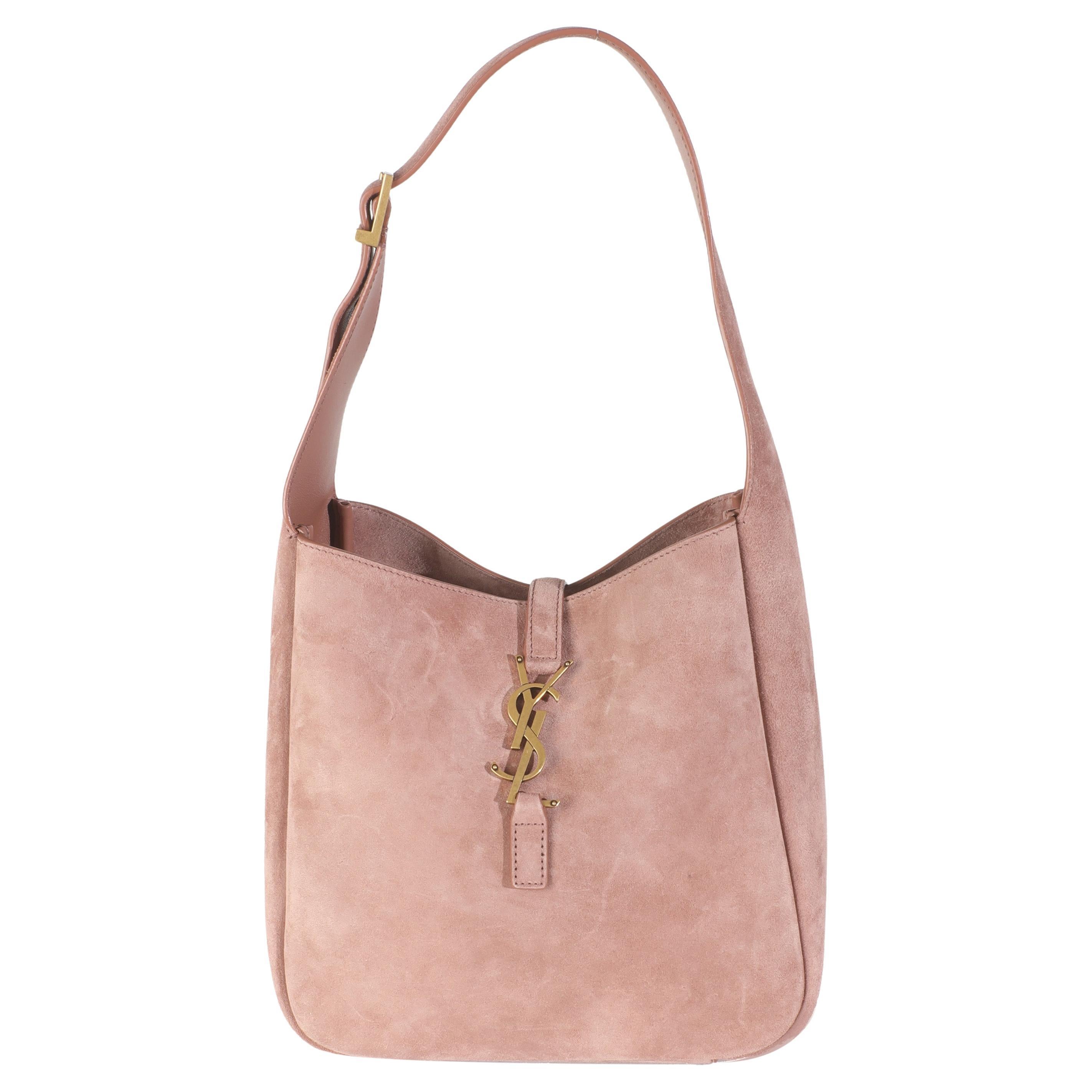 Saint Laurent Barely Rosa Geschmeidige Wildleder Kleine Le 5 A 7 Soft Hobo im Angebot