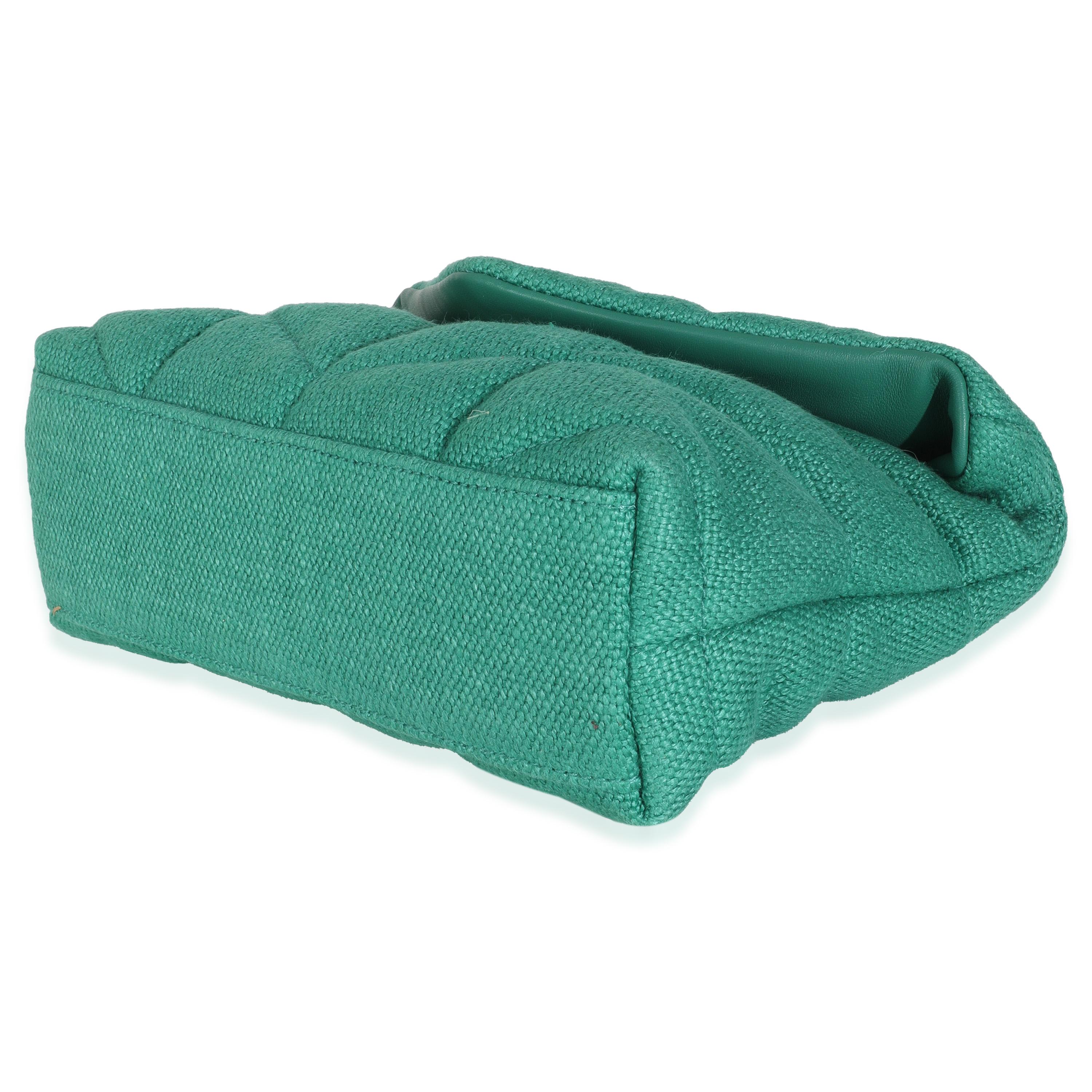 Donna Saint Laurent Borsa a tracolla in tela trapuntata Toy Loulou Puffer con catena in vendita