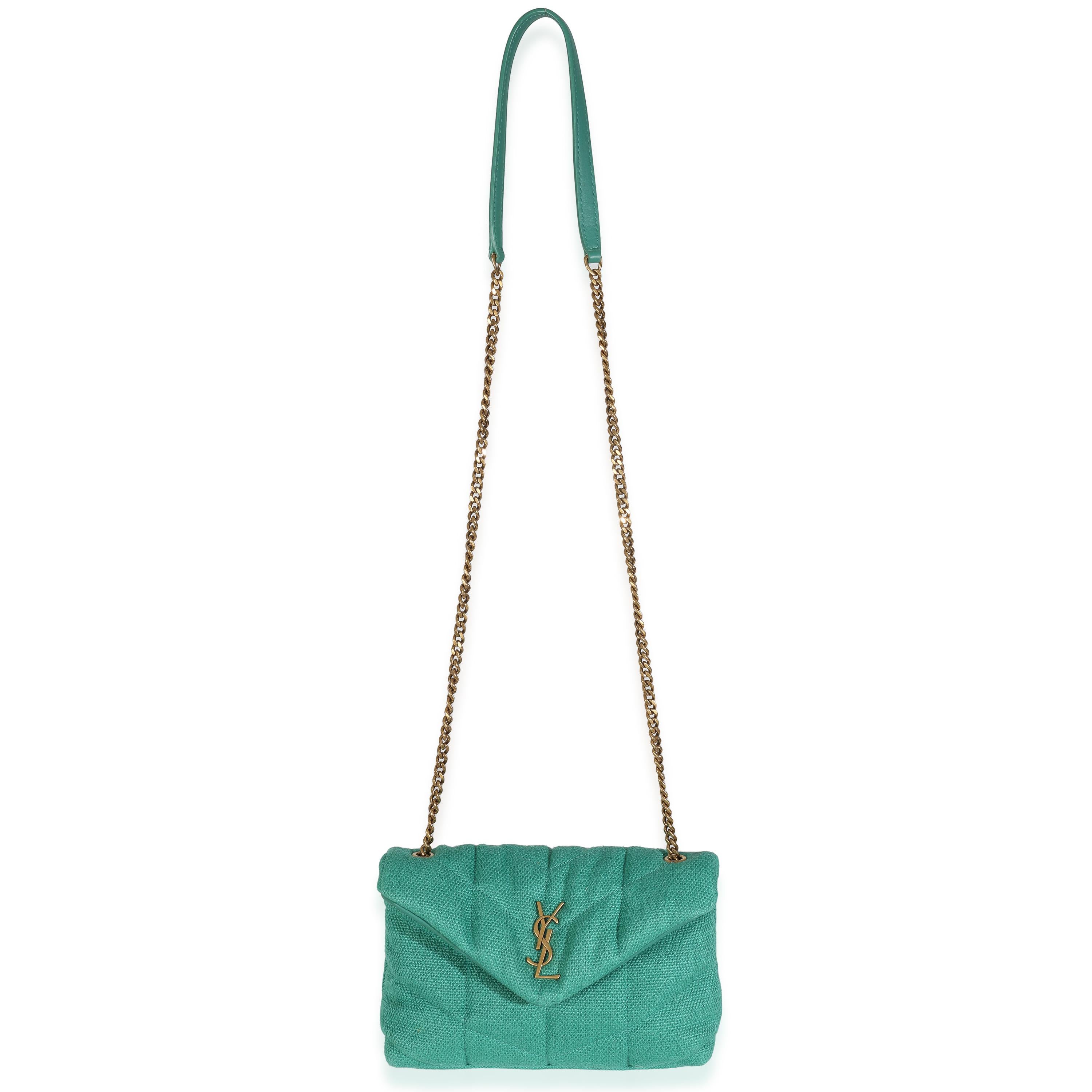 Saint Laurent Borsa a tracolla in tela trapuntata Toy Loulou Puffer con catena in vendita 1