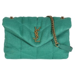 Saint Laurent Basil Quilted Canvas Toy Loulou Puffer Chain Satchel