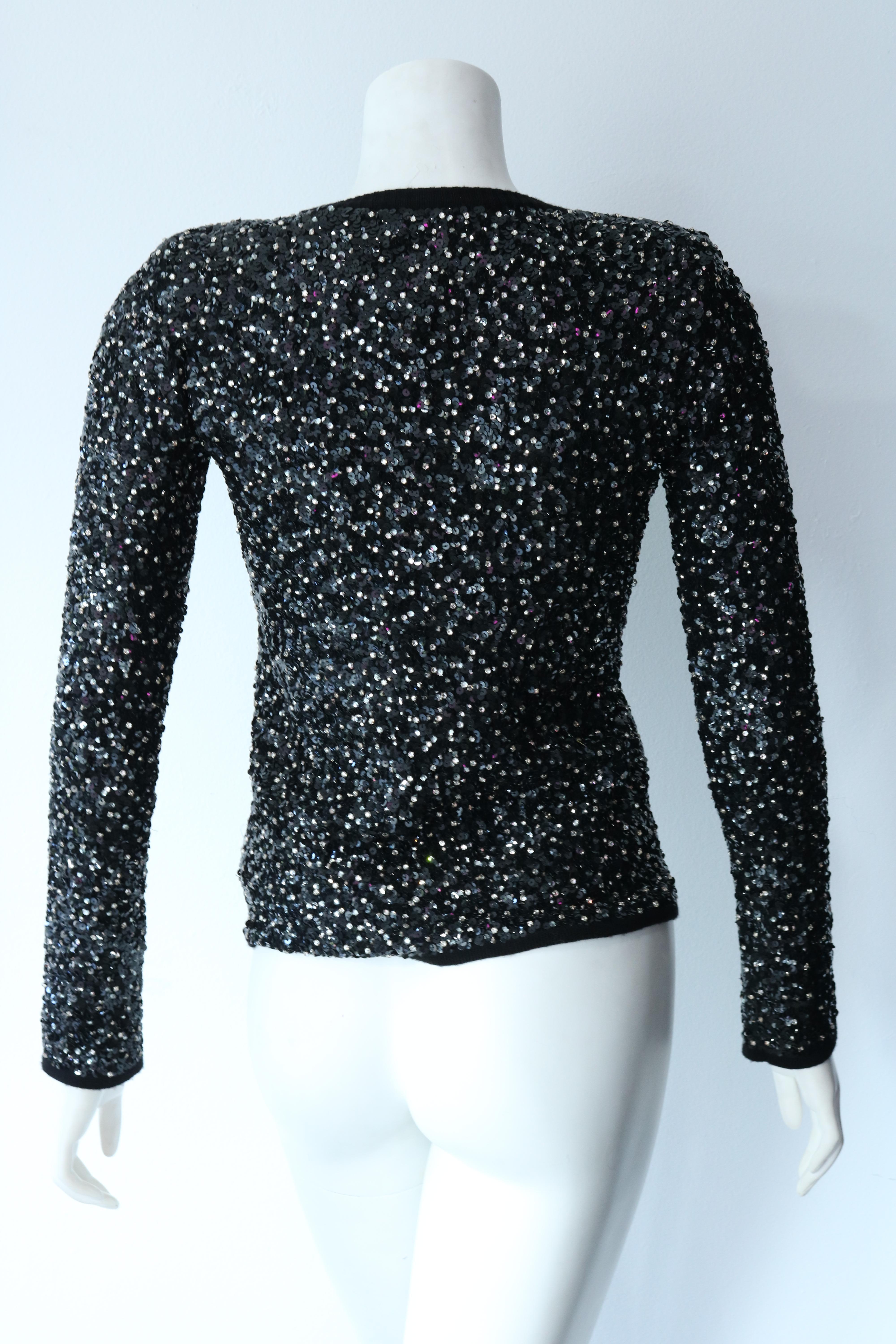 Saint Laurent Beaded Sweater NWT Size 36 In New Condition In Thousand Oaks, CA