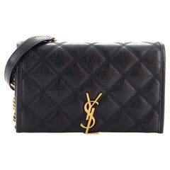 Saint Laurent Becky Chain Wallet Quilted Leather