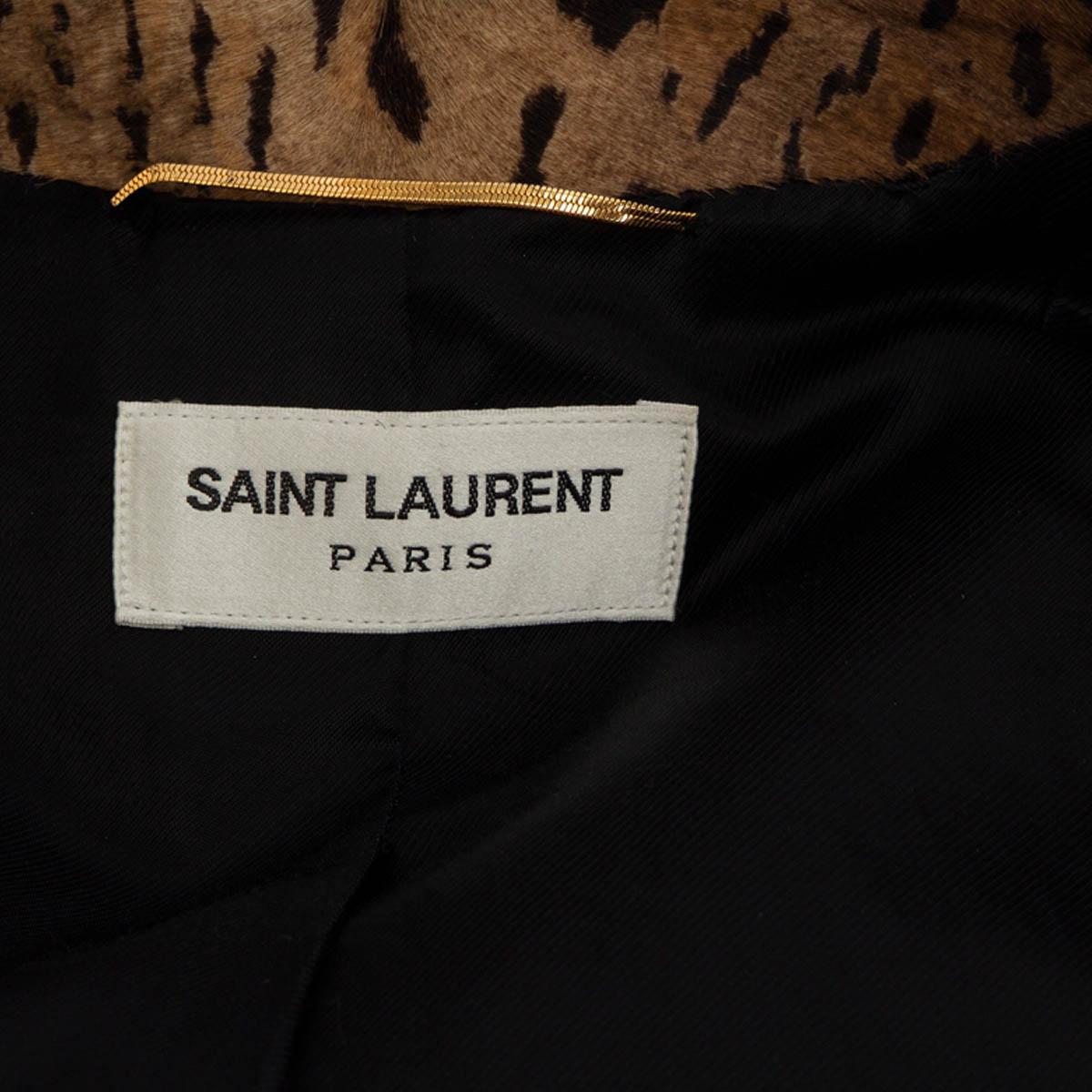 SAINT LAURENT beige 2014 OCELOT CALF HAIR Jacket 36 XS For Sale 1