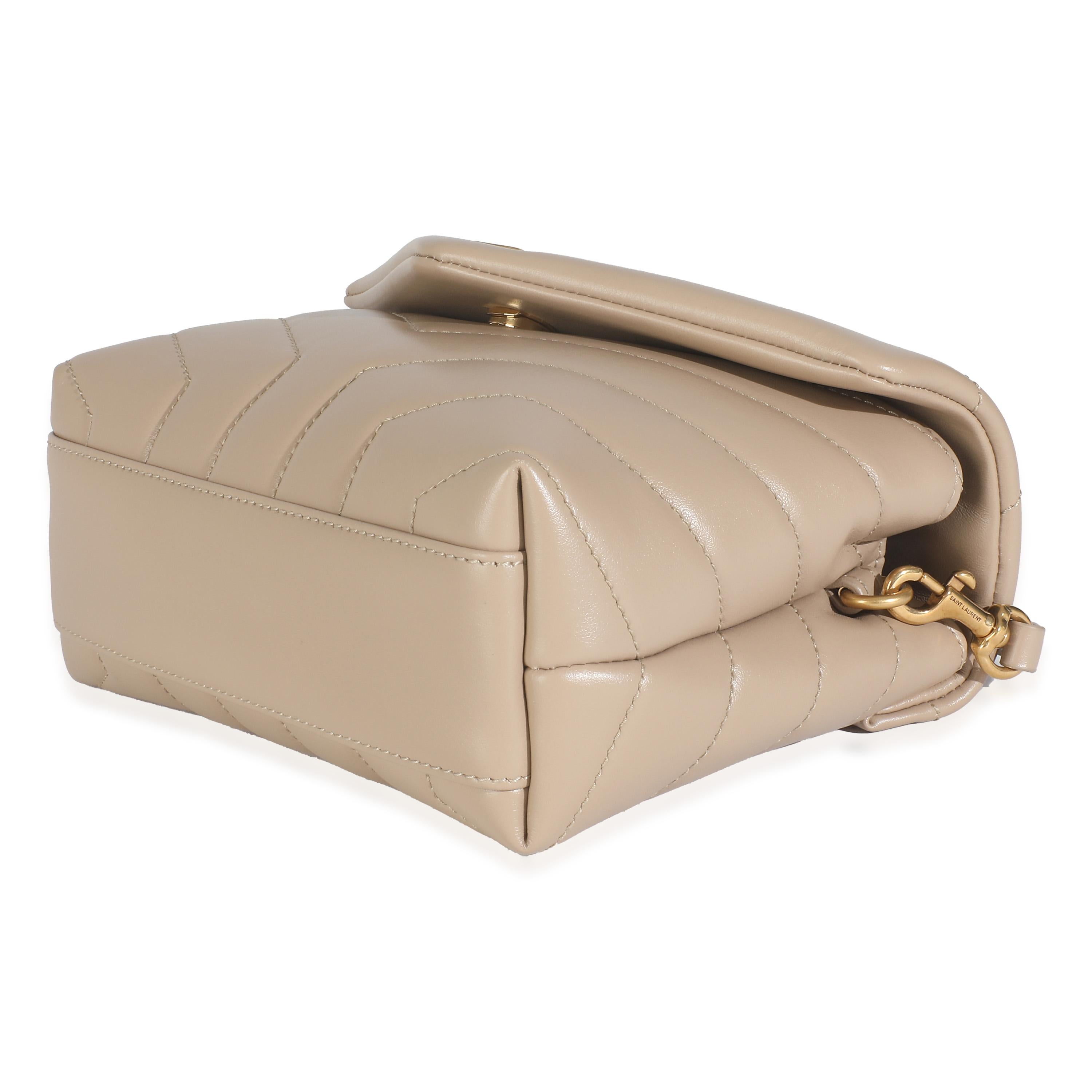 da uomo o donna Saint Laurent Toy Loulou in pelle di vitello beige in vendita