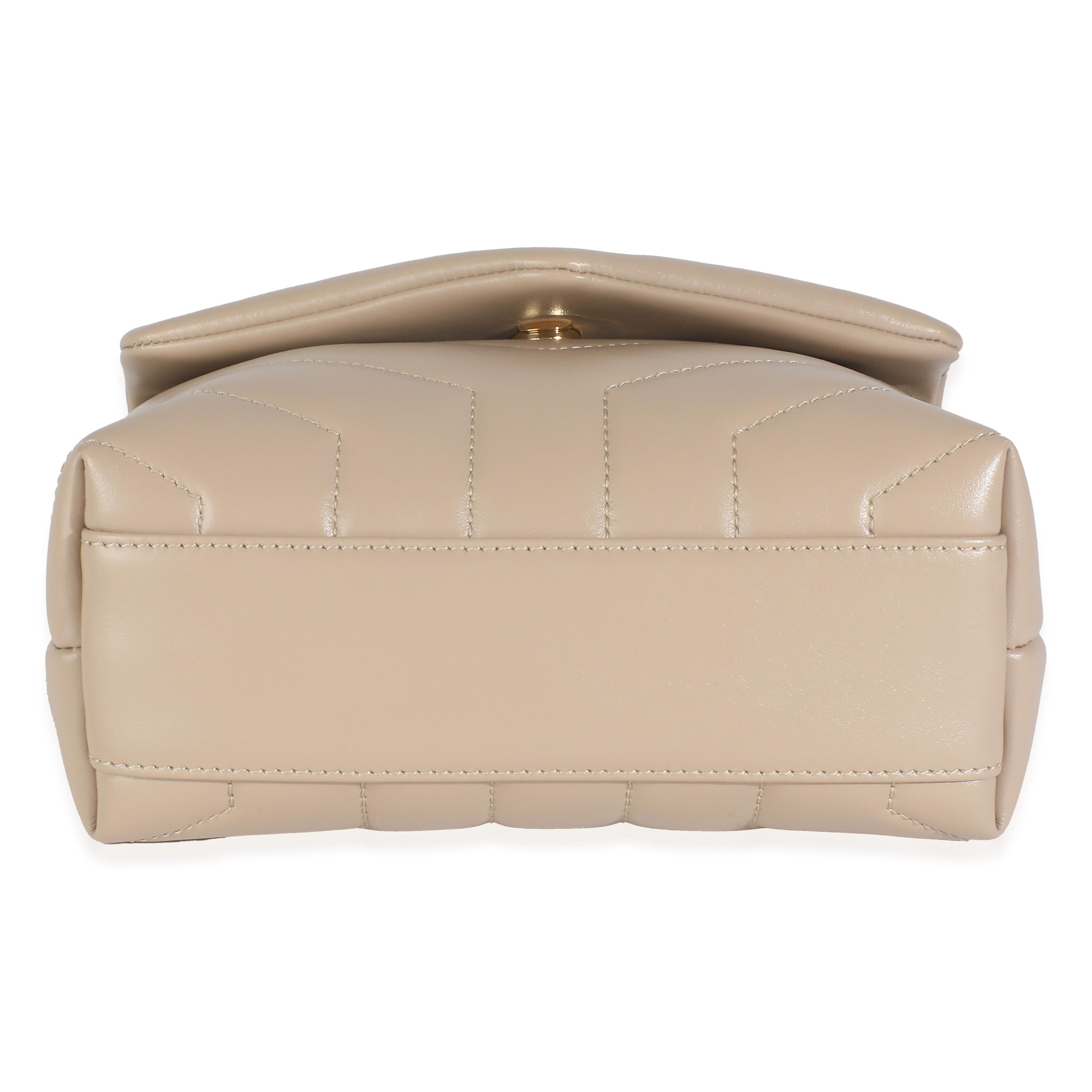 Saint Laurent Toy Loulou in pelle di vitello beige in vendita 3