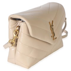 Saint Laurent Beige Calfskin Y Quilted Monogram Toy Loulou