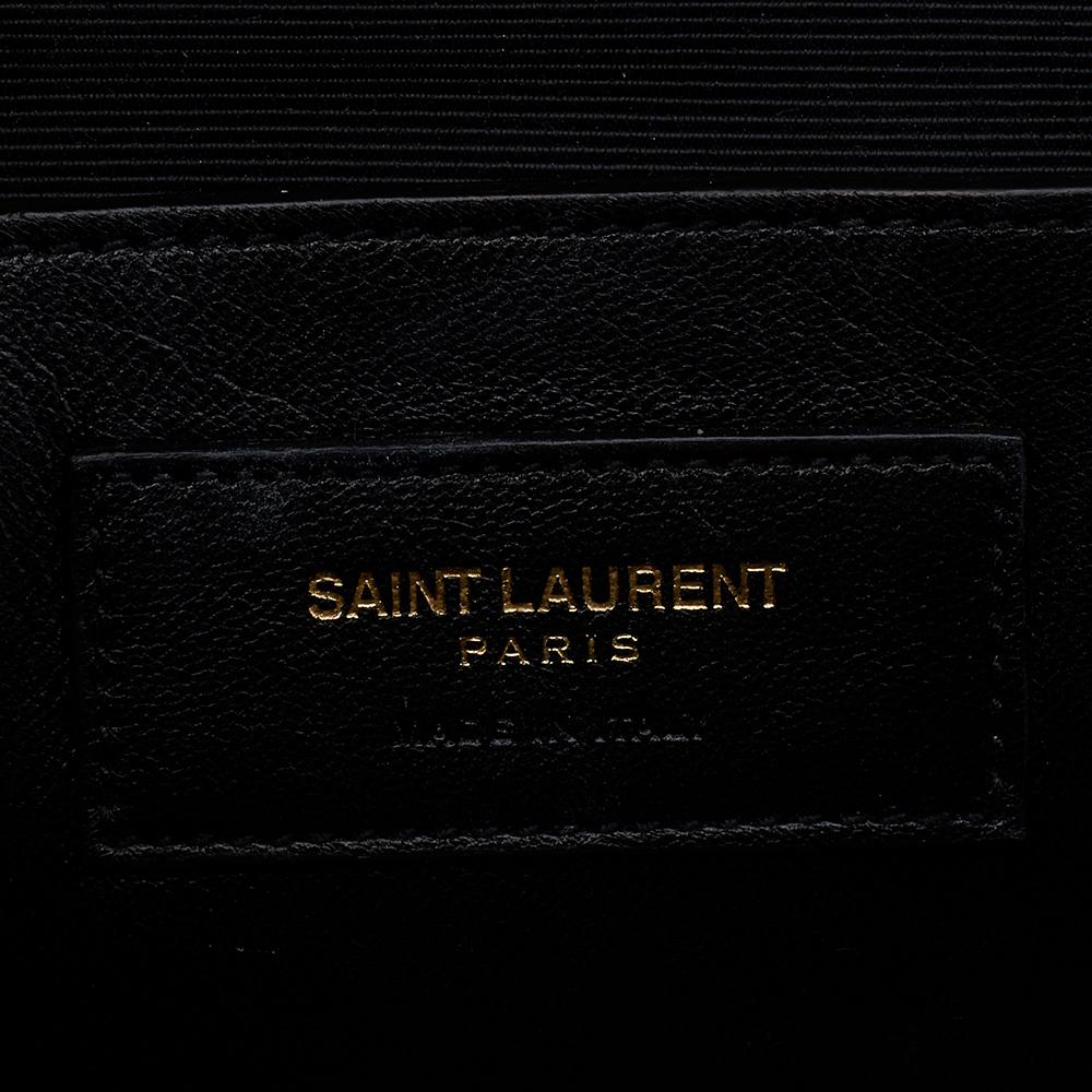 Saint Laurent Beige Chevron Quilted Leather Monogram Envelope Shoulder Bag 1
