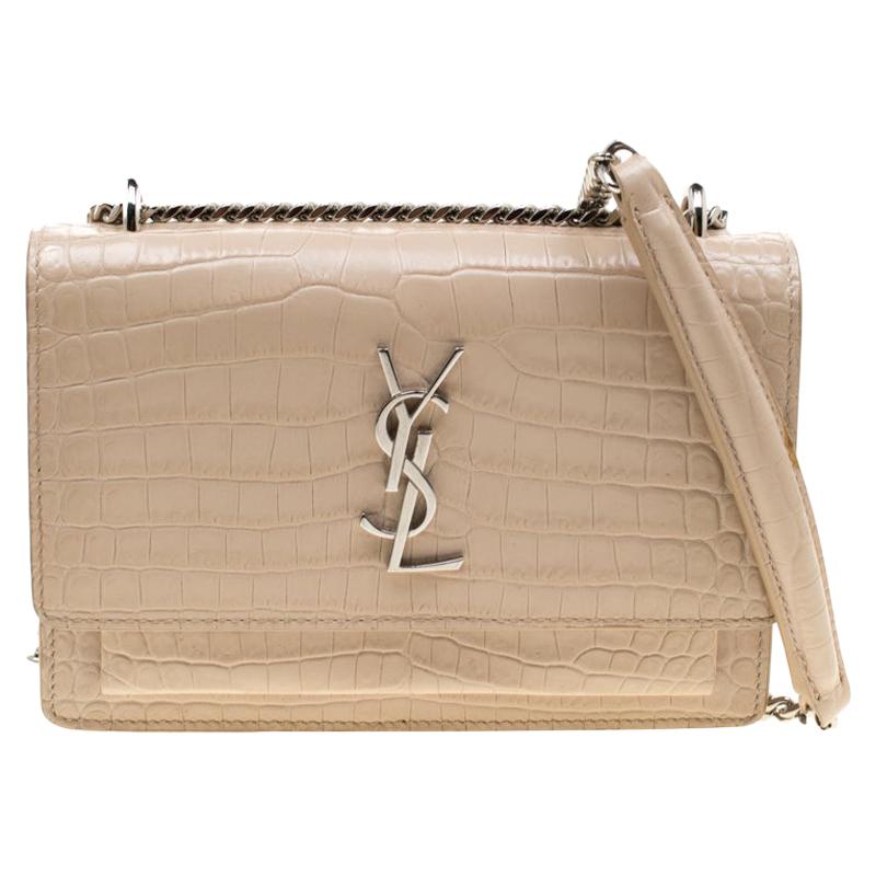 Saint Laurent Sunset crocodile-embossed Mini Bag - Farfetch