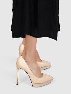 Saint Laurent Beige Leather Janis Heels Size IT 39