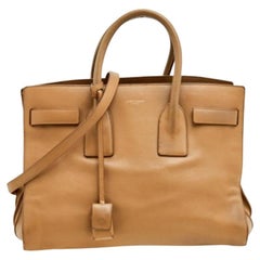 Saint Laurent - Grand sac de jour en cuir beige