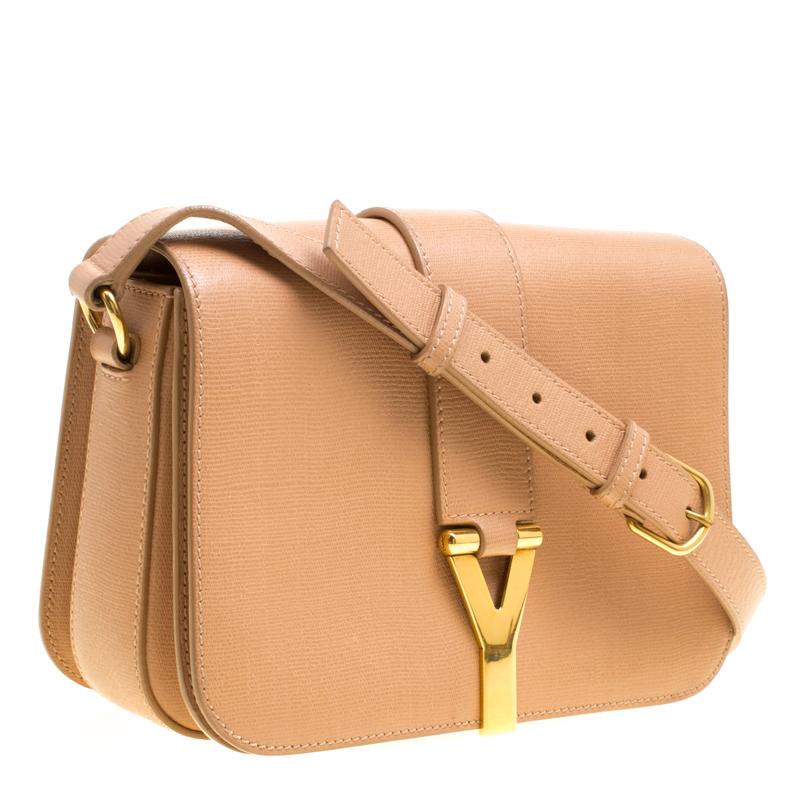 Saint Laurent Beige Leather Medium Chyc Flap Shoulder Bag 3