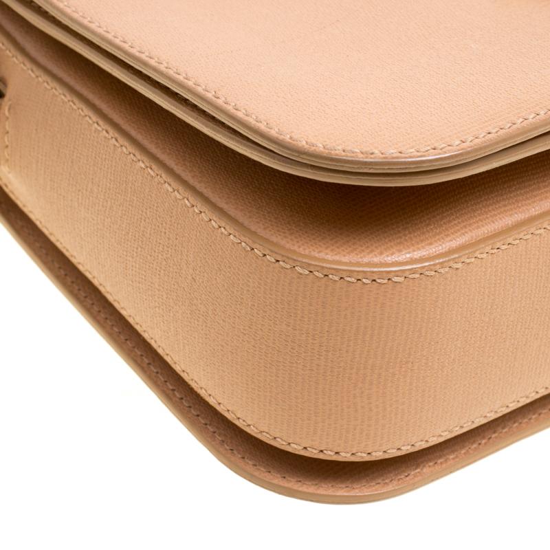 Saint Laurent Beige Leather Medium Chyc Flap Shoulder Bag 4