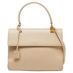 Saint Laurent Beige Leather Medium Moujik Top Handle Bag