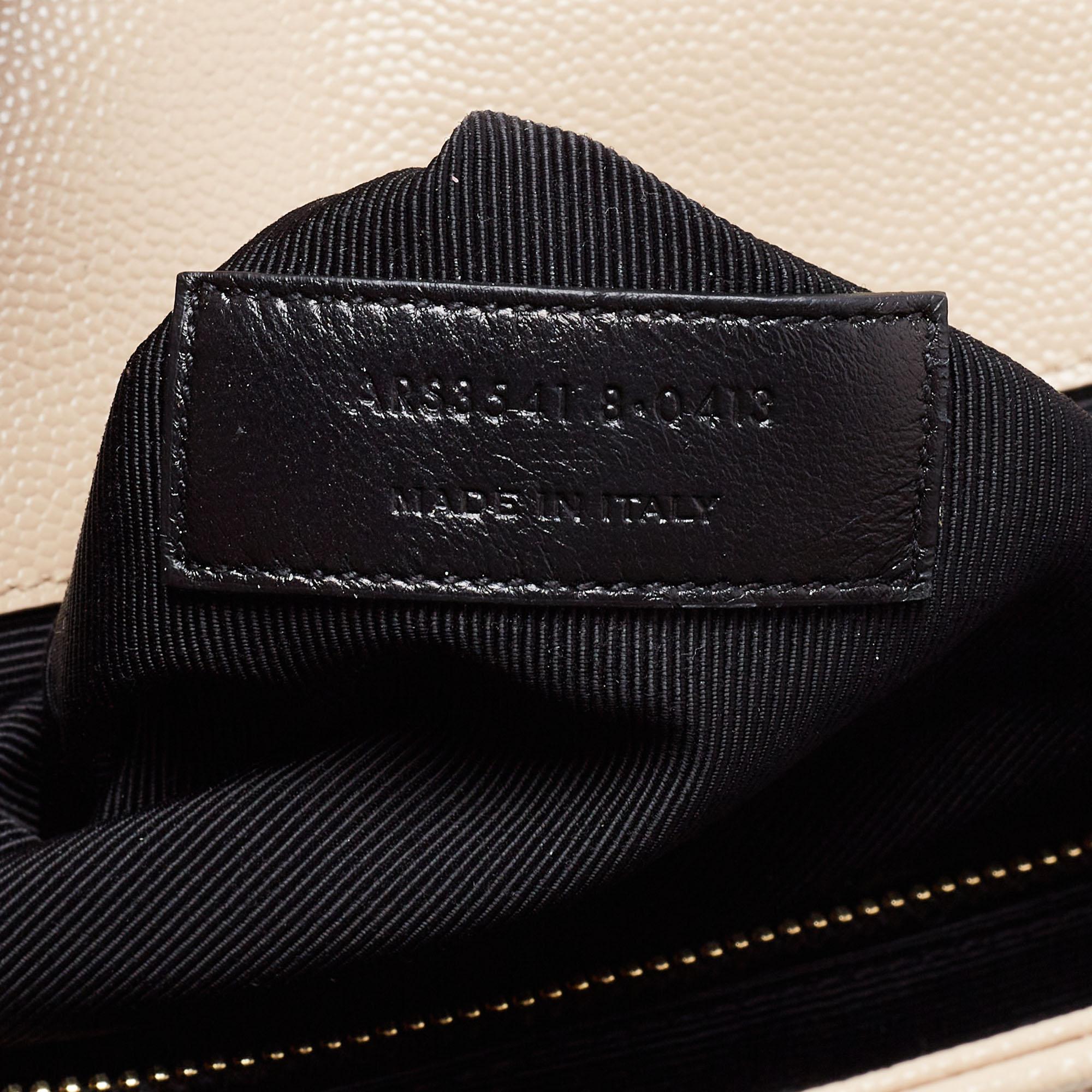 Saint Laurent Beige Leather Monogram Envelope Shoulder Bag 5
