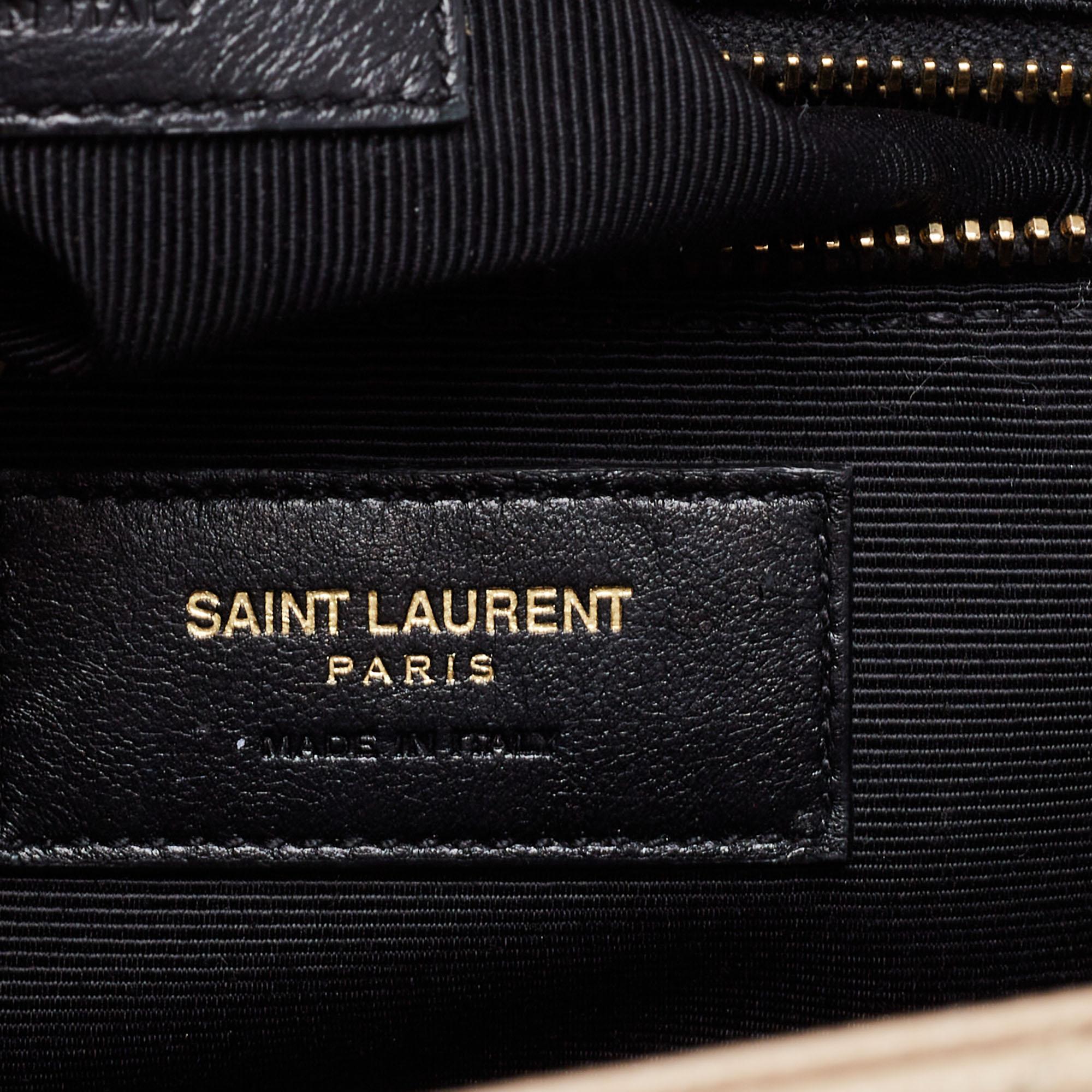 Saint Laurent Beige Leather Monogram Envelope Shoulder Bag 4
