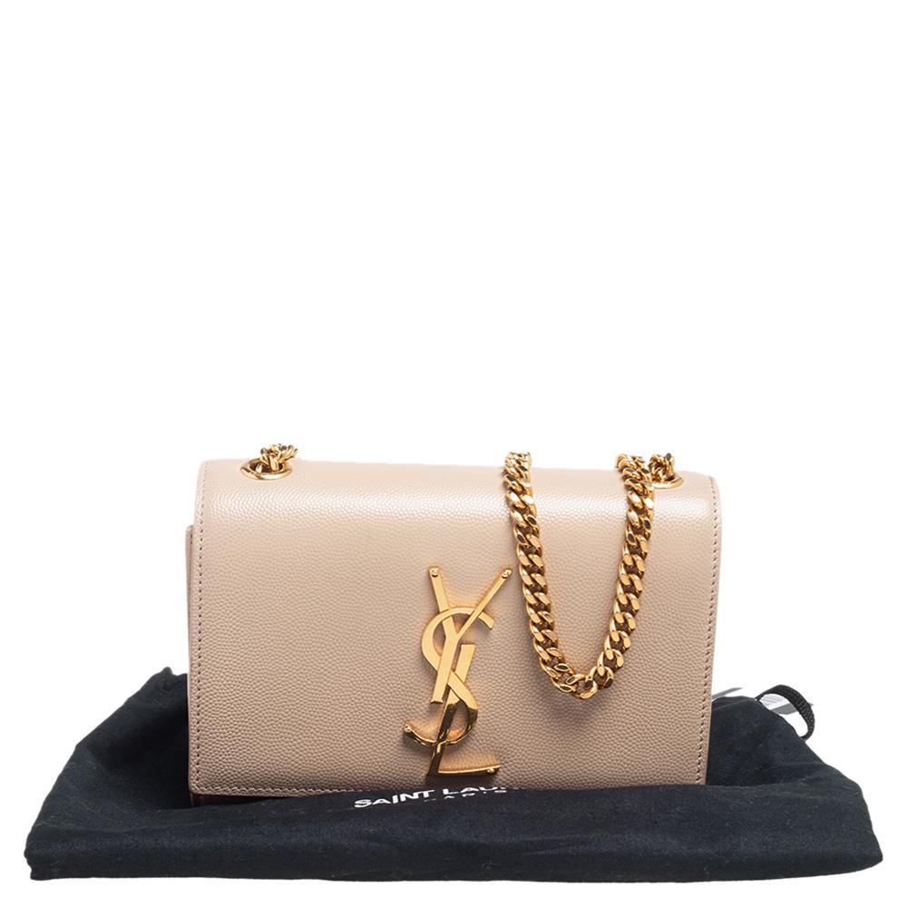 Saint Laurent Beige Leather Small Kate Shoulder Bag 4