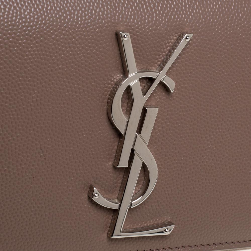 Saint Laurent Beige Leather Small Monogram Kate Shoulder Bag 6