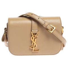 Saint Laurent Beige Leder Kleine Universite Umhängetasche