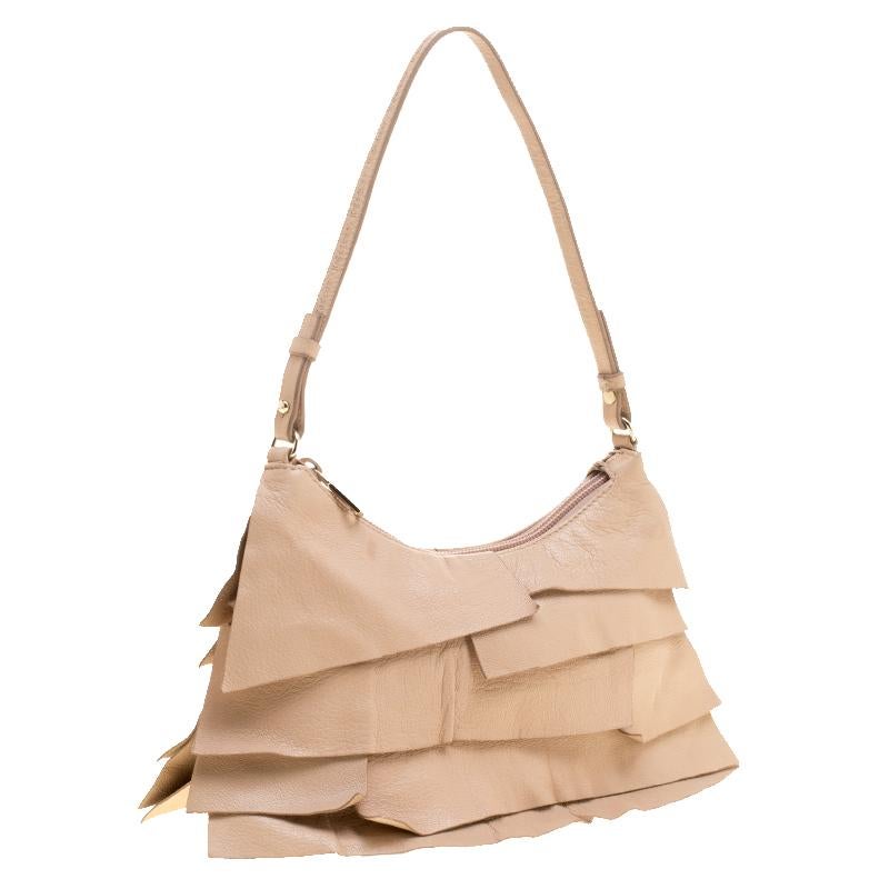 Women's Saint Laurent Beige Leather St.Tropez Shoulder Bag