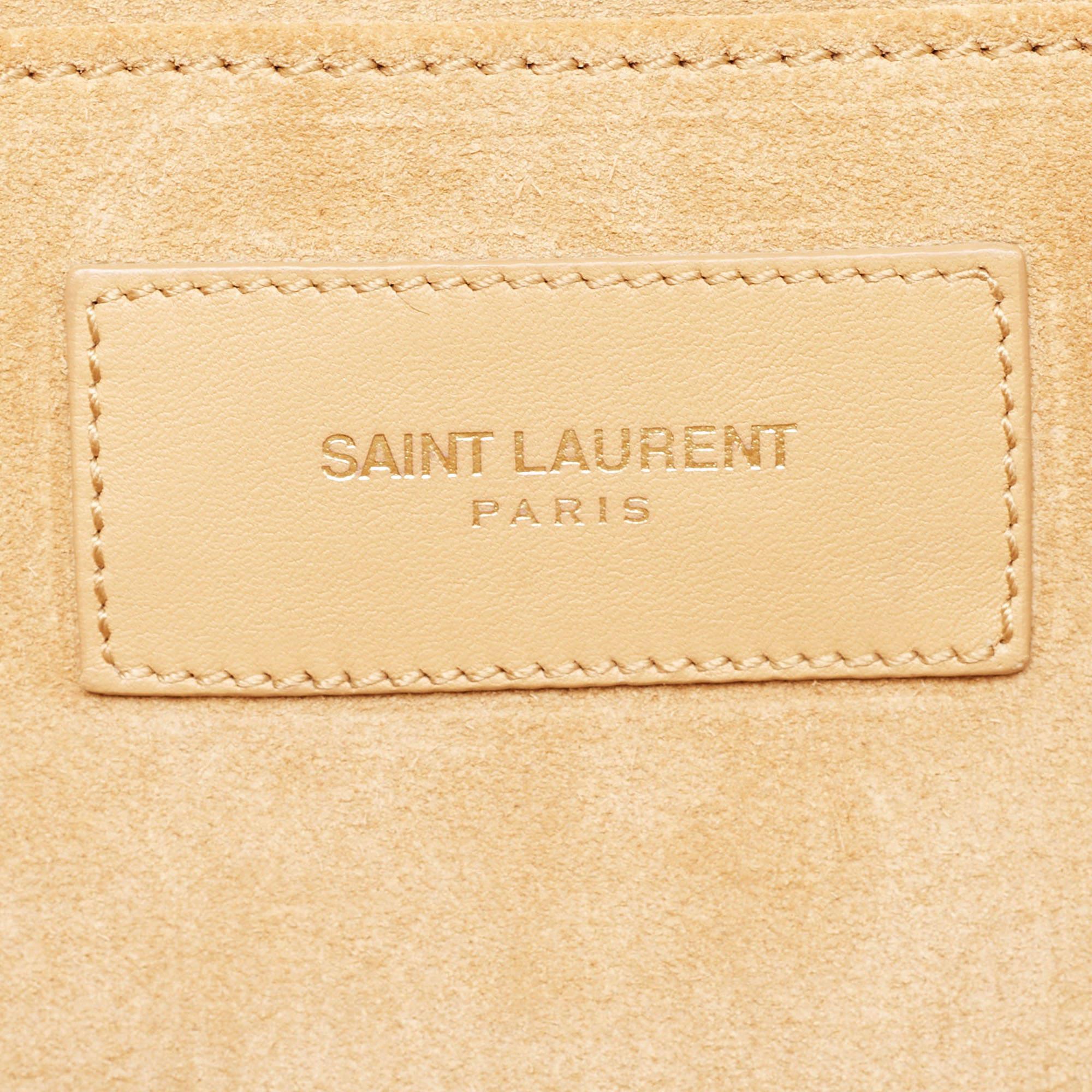 Saint Laurent Beige Leather Y-Ligne Clutch 7